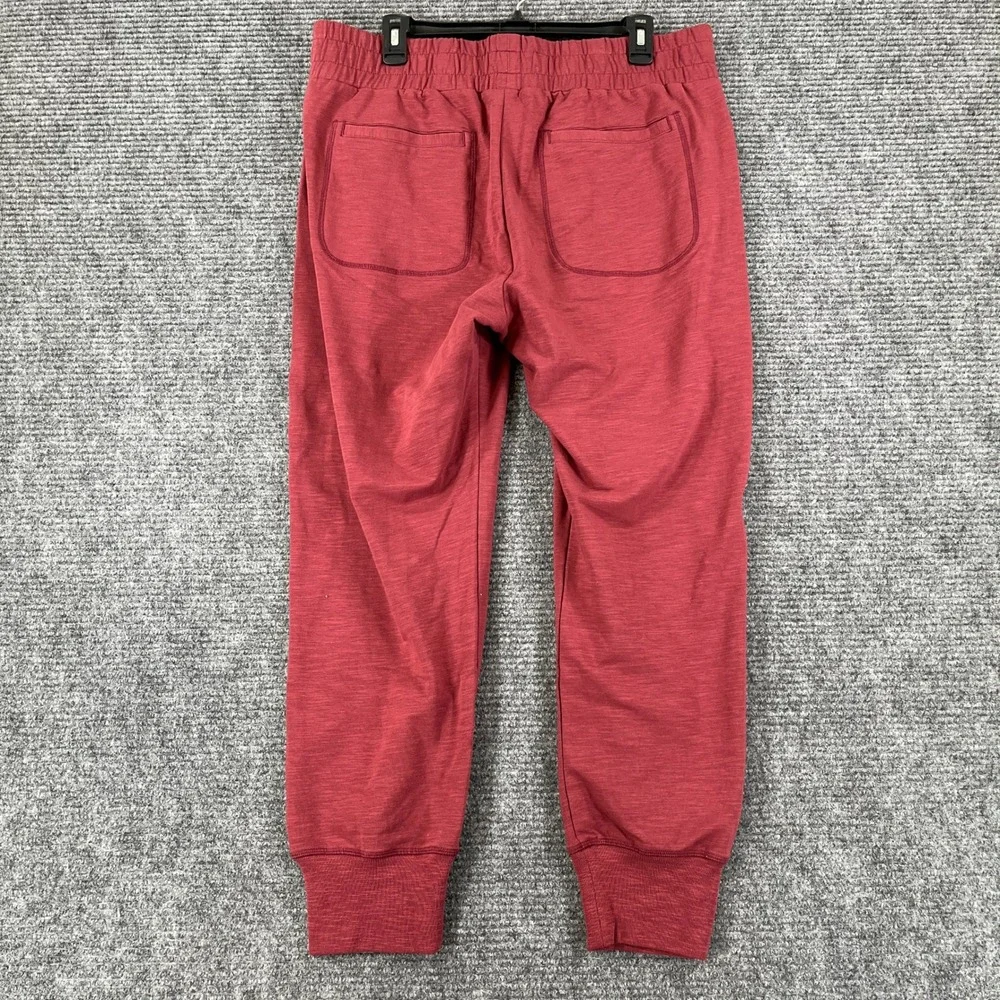 Cabi Training Jogger Womens L Burgundy Slub Knit Elastic Waist Activewear